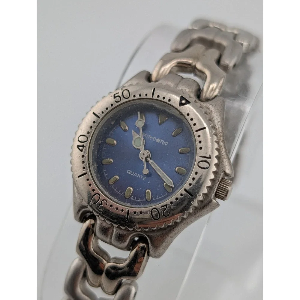 Vintage Limited Too Girls Watch 27mm Case Blue Dial Silver 6.75